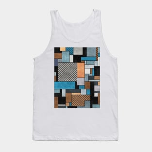 Random Concrete Pattern - Blue, Grey, Brown Tank Top